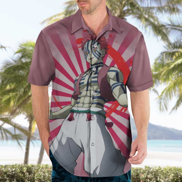 Chemise hawaïenne Akaza - Demon Slayer - Maison Otaku – Image 3