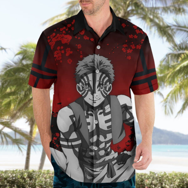 Chemise hawaïenne Akaza - Demon Slayer - art japonais - Maison Otaku – Image 3
