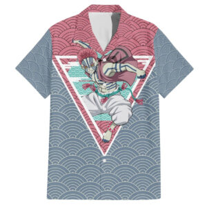 Chemise hawaïenne Akaza - Demon Slayer - motif japonais - Maison Otaku