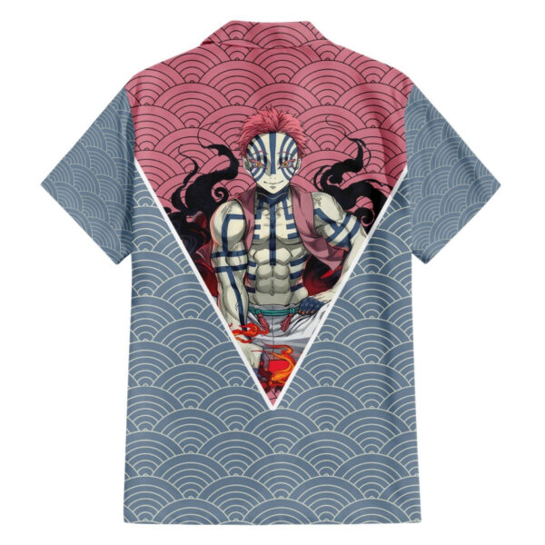 Chemise hawaïenne Akaza - Demon Slayer - motif japonais - Maison Otaku – Image 2