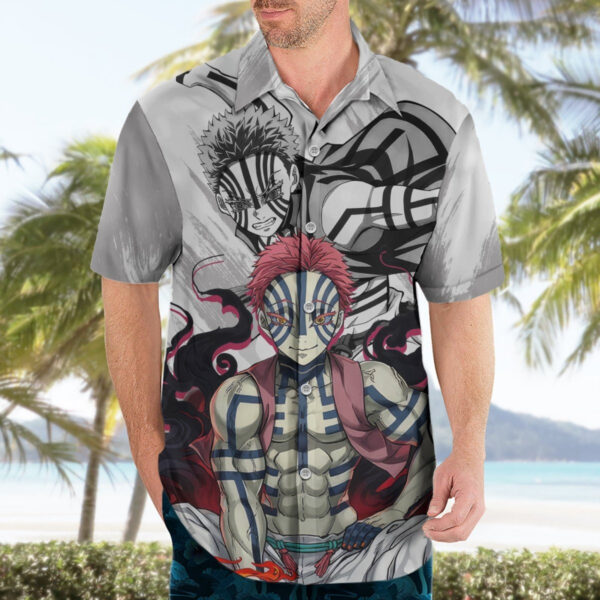 Chemise hawaïenne Akaza - Demon Slayer - Maison Otaku – Image 3