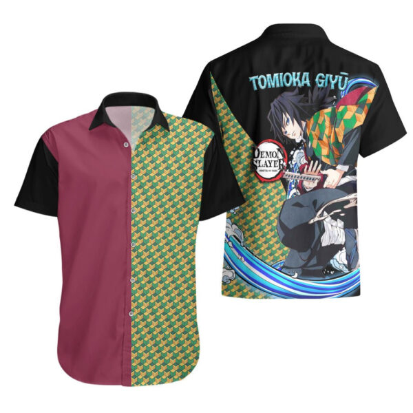 Chemise hawaïenne Giyuu Tomioka – Demon Slayer – streetwear - Maison Otaku – Image 3