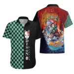Chemise hawaïenne Tanjiro – Demon Slayer – motif Ichimatsu – Maison Otaku