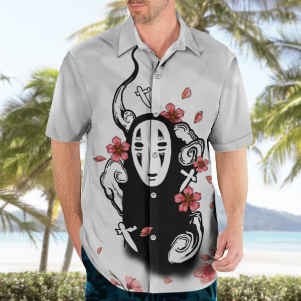 Chemise hawaïenne Sans-visage – Sakura Sumi-e - Maison Otaku – Image 3