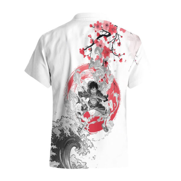 Chemise hawaïenne Luffy – One Piece – peinture Sumi-e - Maison Otaku – Image 2