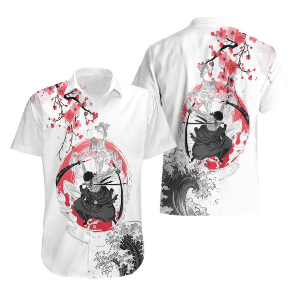 Chemise hawaïenne Roronoa Zoro – One Piece – peinture Sumi-e - Maison Otaku – Image 3