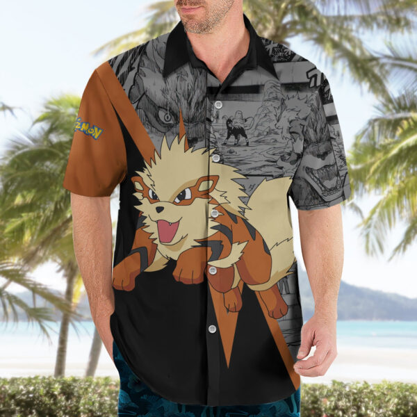 Chemise hawaïenne Arcanin – Style manga – Pokémon - Maison Otaku – Image 3