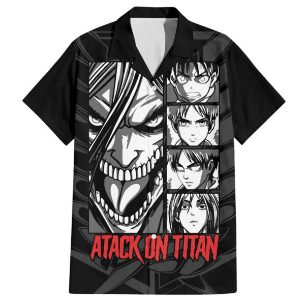 Chemise hawaïenne L'Attaque des Titans – Personnages (style manga) - Maison Otaku