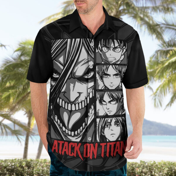 Chemise hawaïenne L'Attaque des Titans – Personnages (style manga) - Maison Otaku – Image 3