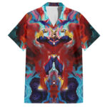 Chemise hawaïenne All Might – My Hero Academia (motif abstrait) – Maison Otaku