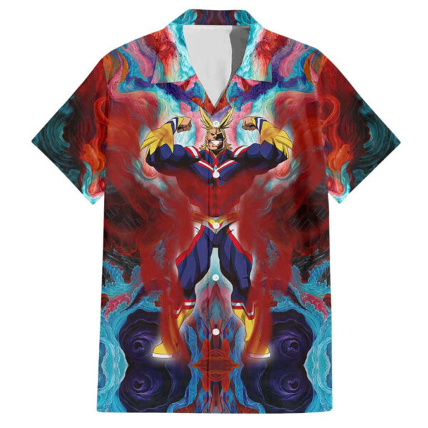 Chemise hawaïenne All Might – My Hero Academia (motif abstrait) - Maison Otaku