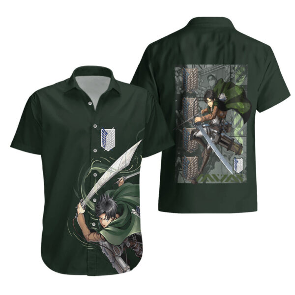 Chemise hawaïenne Levi Ackerman – L'Attaque des Titans - Maison Otaku – Image 3
