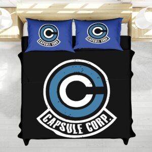 Housse De Couette Capsule Corp Dragon Ball Parure de lit Ensemble De Literie