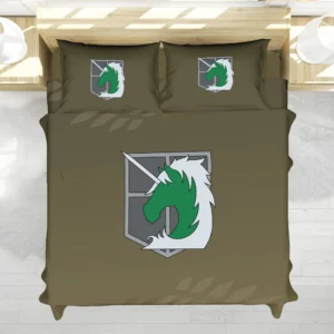 Housse De Couette Police Militaire L’Attaque des Titans Parure de lit Ensemble De Literie