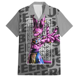 Chemise hawaïenne Beerus – Dragon Ball (motif texte) - Maison Otaku