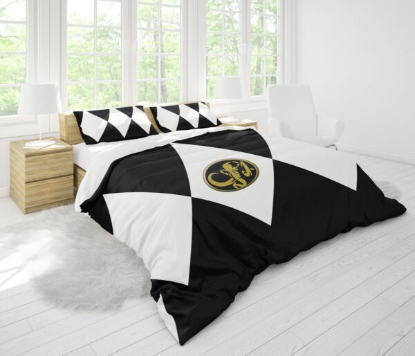 Housse De Couette Ranger Noir Mighty Morphin Power Rangers Parure de lit Ensemble De Literie – Image 2