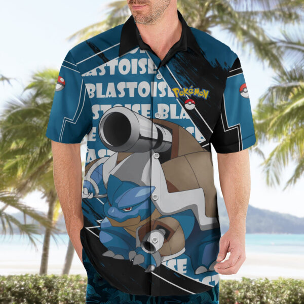 Chemise hawaïenne Tortank – Pokémon (motif grunge) - Maison Otaku – Image 3