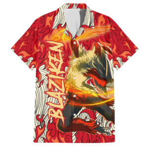 Chemise hawaïenne Braségali – Pokémon - Maison Otaku
