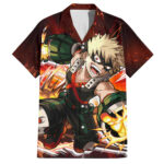 Chemise hawaïenne Bakugo en feu – My Hero Academia – Maison Otaku
