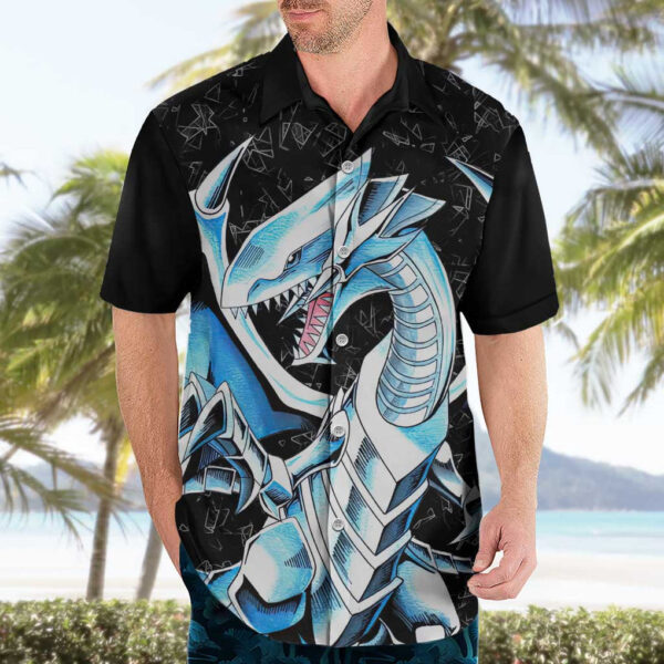 Chemise hawaïenne Dragon Blanc aux Yeux Bleus – Yu-Gi-Oh! - Maison Otaku – Image 3