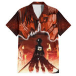 Chemise hawaïenne Attaque des Titans Incendiaire – Maison Otaku