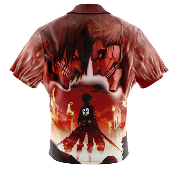 Chemise hawaïenne Attaque Brûlante L’Attaque des Titans - Maison Otaku – Image 2