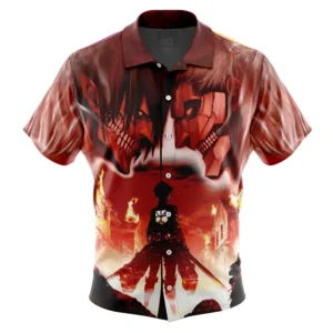 Chemise hawaïenne Attaque Brûlante L’Attaque des Titans - Maison Otaku