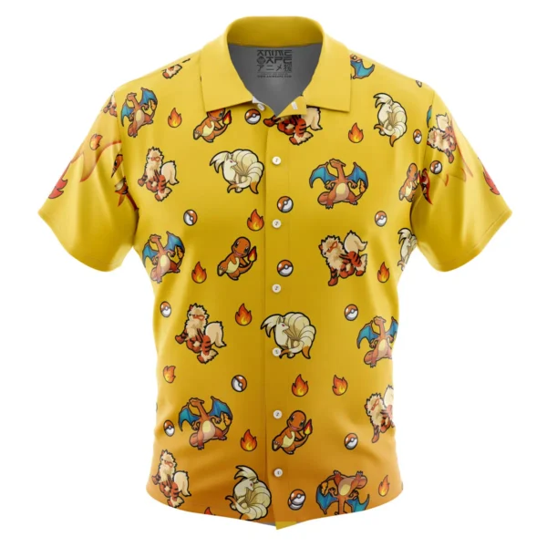 Chemise hawaïenne Type Feu Pokémon - Maison Otaku