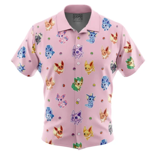 Chemise hawaïenne Motif Évolutions Pokémon - Maison Otaku