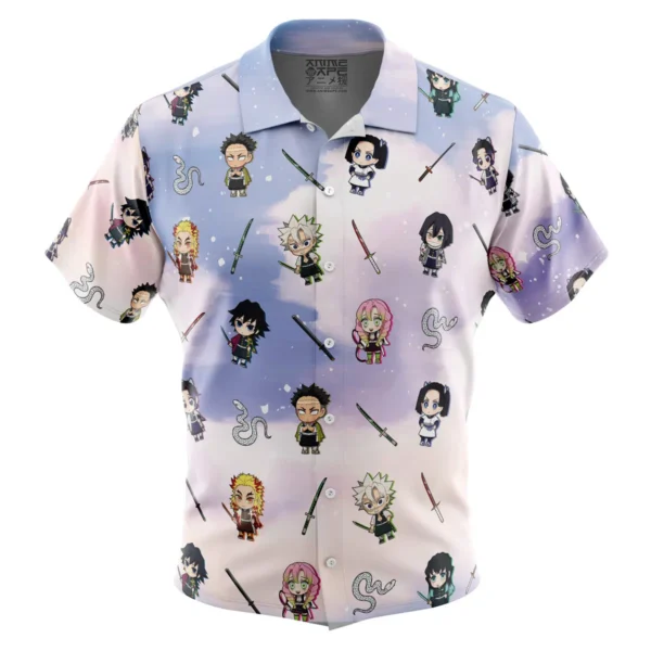 Chemise hawaïenne Chibi Hashira Demon Slayer Pattern - Maison Otaku