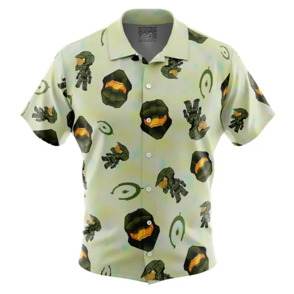 Chemise hawaïenne Motif Halo Gaming - Maison Otaku