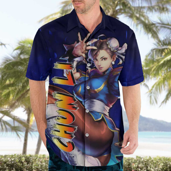 Chemise hawaïenne Chun-Li Street Fighter style manga - Maison Otaku – Image 3