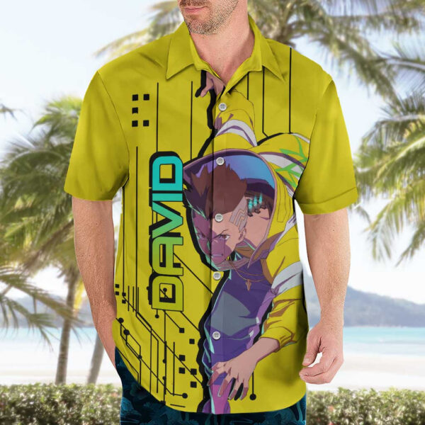 Chemise hawaïenne David Cyberpunk Edgerunners - Maison Otaku – Image 3