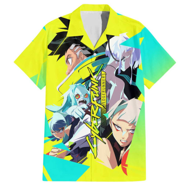 Chemise hawaïenne David, Lucy et Rebecca Cyberpunk Edgerunners - Maison Otaku