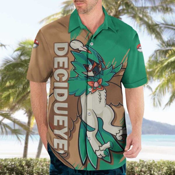 Chemise hawaïenne Décidueye Pokémon style animé - Maison Otaku – Image 3