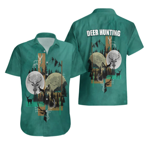 Chemise hawaïenne Chasse au cerf forêt verte - Maison Otaku – Image 3