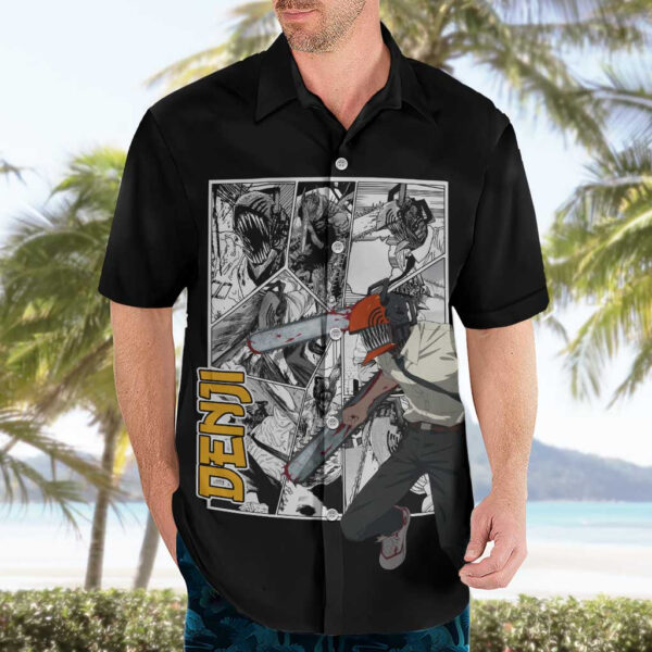 Chemise hawaïenne Denji – Chainsaw Man style manga - Maison Otaku – Image 3