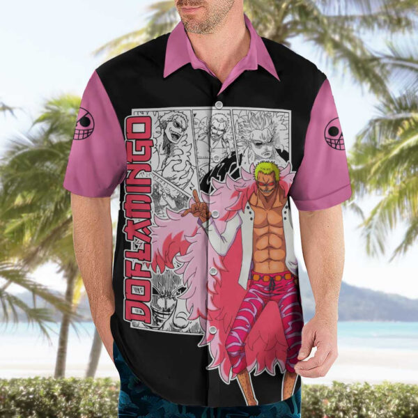 Chemise hawaïenne Doflamingo – One Piece style manga - Maison Otaku – Image 3