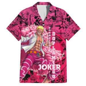 Chemise hawaïenne Donquichotte Doflamingo – Joker style rose - Maison Otaku