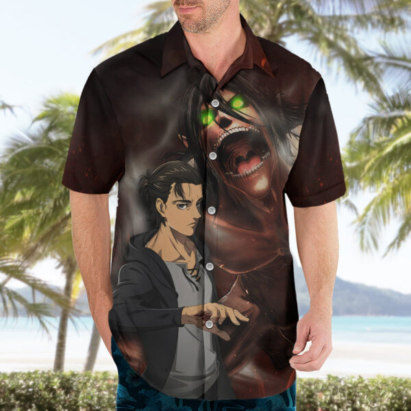 Chemise hawaïenne Eren Jäger AOT Saison Finale - Maison Otaku – Image 3