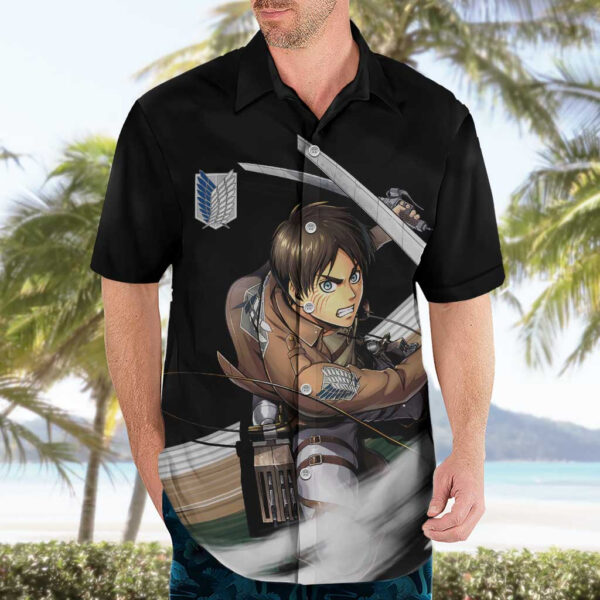 Chemise hawaïenne Eren Jäger L’Attaque des Titans anime - Maison Otaku – Image 3