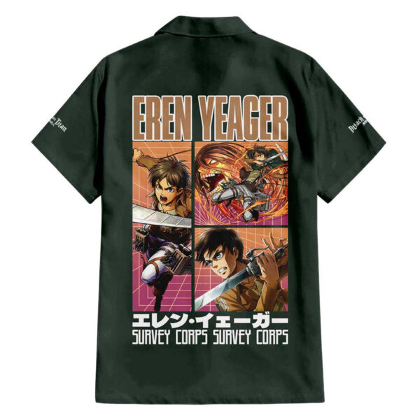 Chemise hawaïenne Eren Jäger L’Attaque des Titans style japonais - Maison Otaku – Image 2