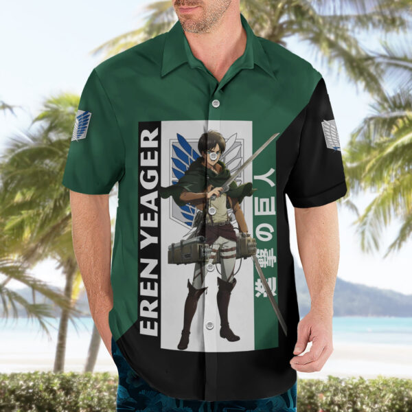 Chemise hawaïenne Eren Jäger L’Attaque des Titans manga - Maison Otaku – Image 3
