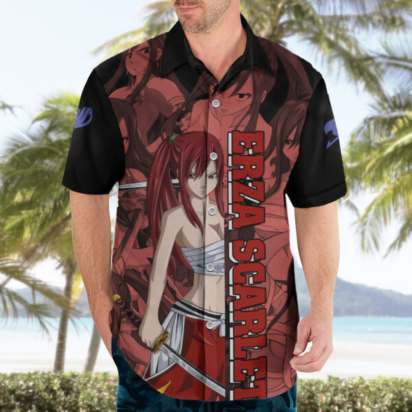 Chemise hawaïenne Erza Scarlet Fairy Tail style manga - Maison Otaku – Image 3
