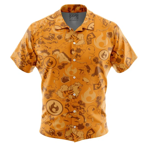 Chemise hawaïenne Pokémon Type Feu - Maison Otaku