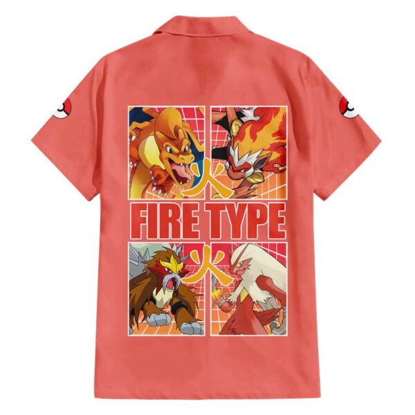 Chemise hawaïenne Pokémon type Feu - Maison Otaku – Image 2