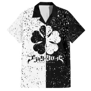 Chemise hawaïenne Trèfle à cinq feuilles Black Clover style grunge - Maison Otaku