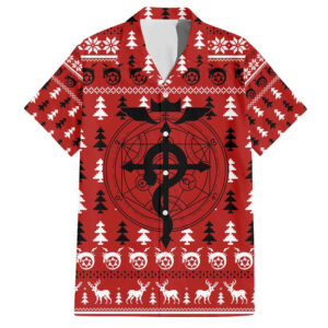 Chemise hawaïenne Fullmetal Alchemist Noël style manga - Maison Otaku