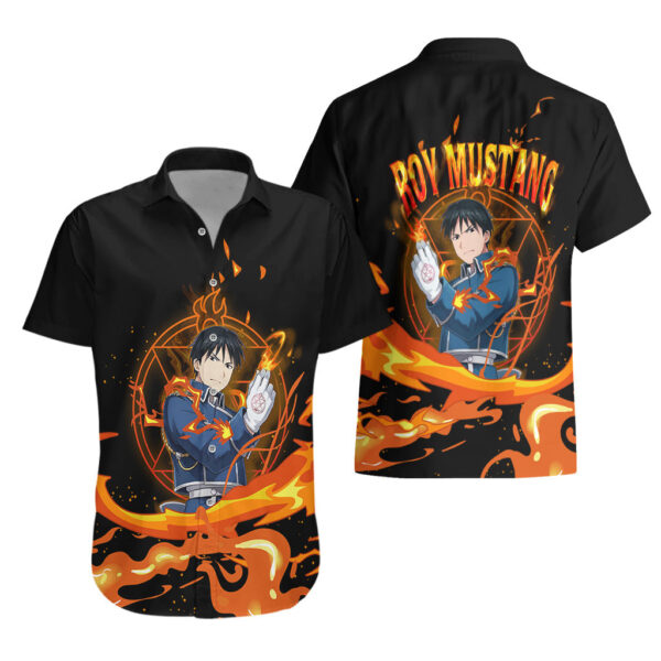 Chemise hawaïenne Roy Mustang Fullmetal Alchemist Alchimiste de feu - Maison Otaku – Image 3