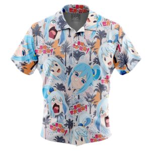 Chemise hawaïenne Visage Drôle Aqua Konosuba - Maison Otaku